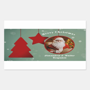 Vintage Santa Claus Christmas Personalize Rectangular Sticker