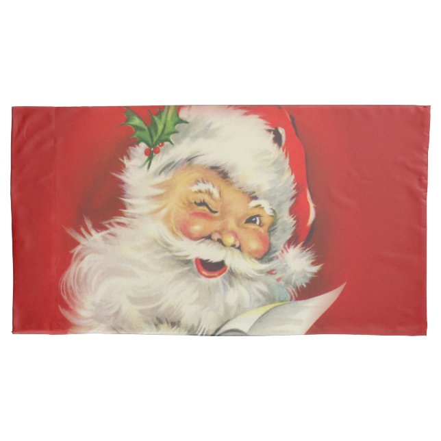 Vintage Santa Claus Christmas Pillowcase (Front)