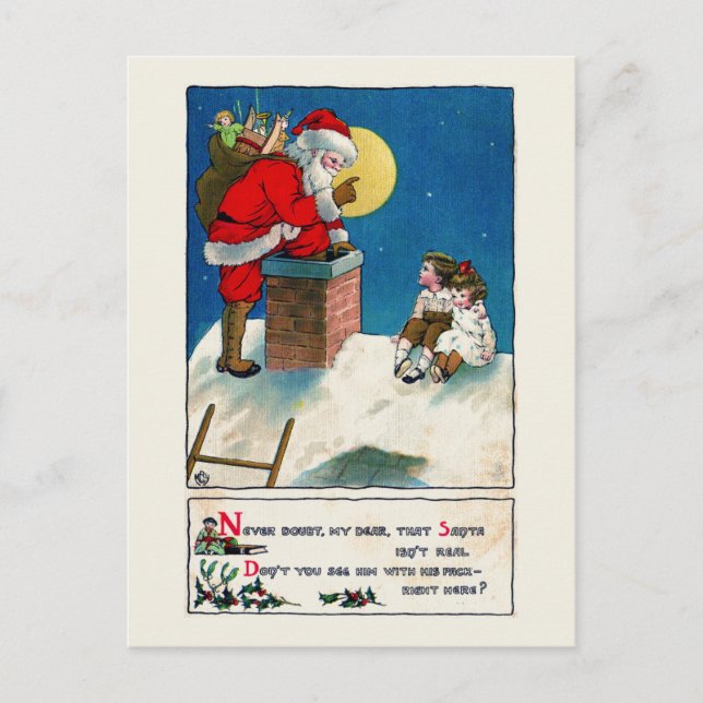 VINTAGE SANTA CLAUS CHRISTMAS POSTCARD (Front)