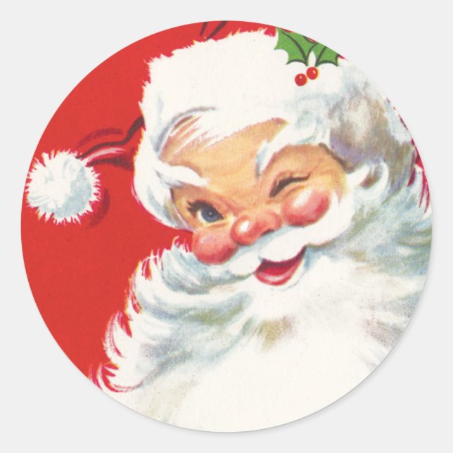 Vintage Santa Claus Christmas sticker (Front)