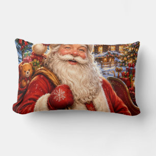 Vintage Santa Claus Christmas Throw Pillow