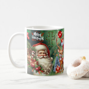 Vintage Santa Claus Christmas with Cozy Holiday Coffee Mug