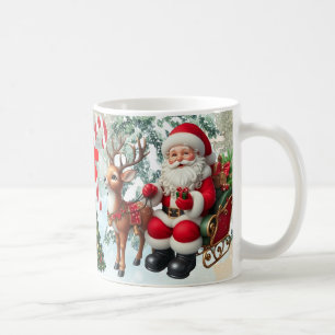 Vintage Santa Claus Christmas with Cozy Holiday Coffee Mug