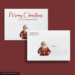 Vintage Santa Claus Cosy Holiday Envelope Design