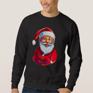 Vintage Santa Claus Face Christmas Kids Boys Girl Sweatshirt