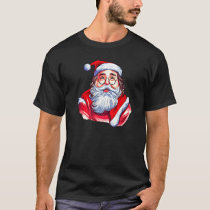 Vintage Santa Claus Face Christmas Kids Boys Girl  T-Shirt
