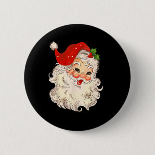 Vintage Santa Claus Face Christmas Xmas Santa Cla 6 Cm Round Badge