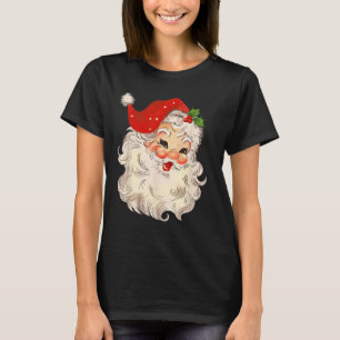 Vintage Santa Claus Face Christmas Xmas Santa Clau T-Shirt