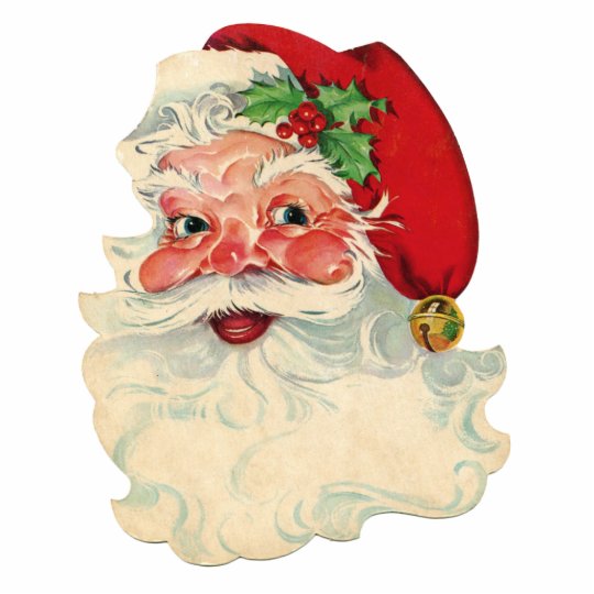 Download Vintage Santa Claus Face Cut Out Merry Christmas! | Zazzle ...
