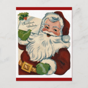 Vintage Santa Claus Face Gifts Holiday Postcard