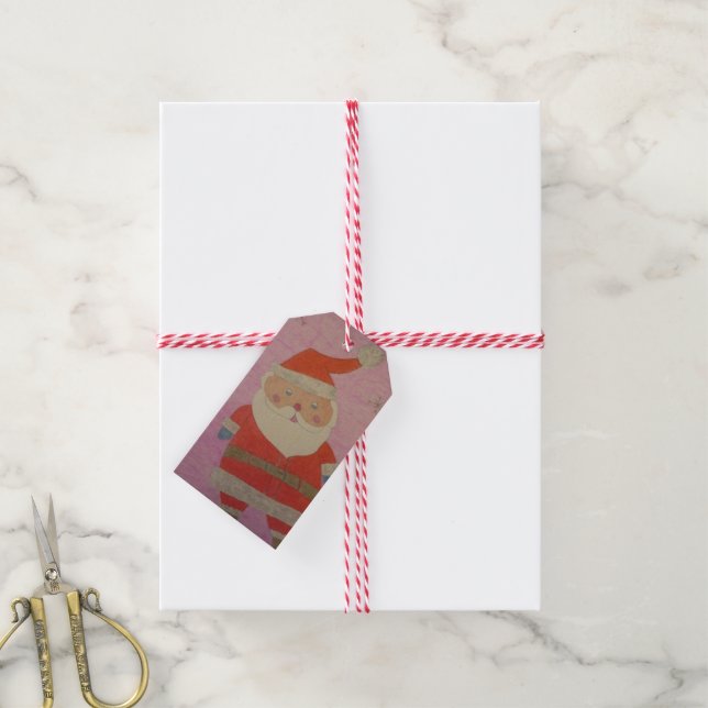 Vintage Santa Claus Gift Tags (With Twine)