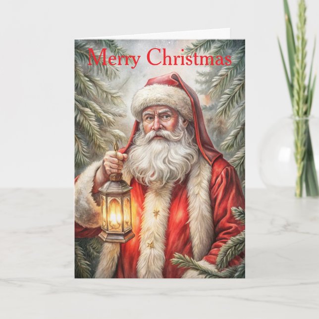 Vintage Santa Claus Holiday Card (Front)