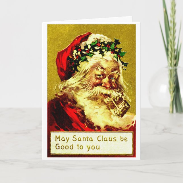 Vintage Santa Claus Holiday Card (Front)
