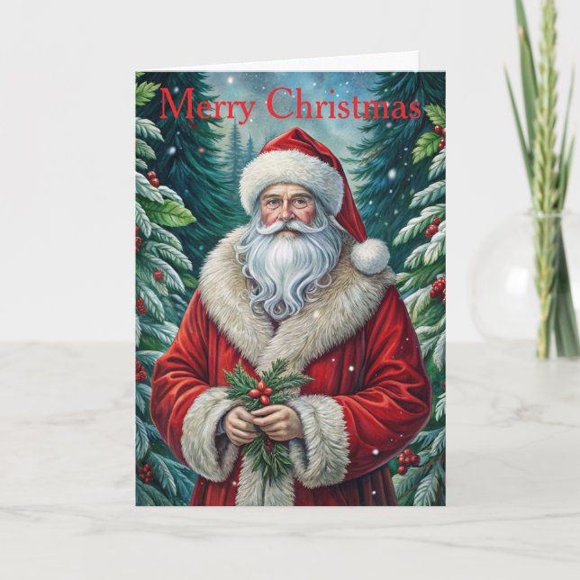 Vintage Santa Claus Holiday Card (Front)