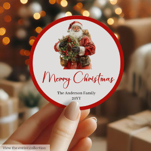 Vintage Santa Claus Holiday Gift Tag Printable