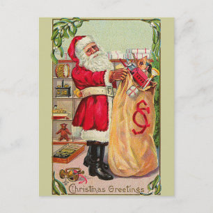 Vintage Santa Claus Holiday Postcard