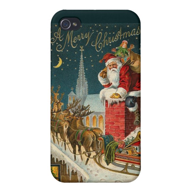 Vintage Santa Claus illustration - iPhone 4/4S Case (Back)