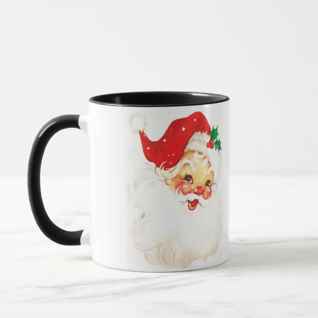 Vintage Santa Claus Illustration Mug (Left)