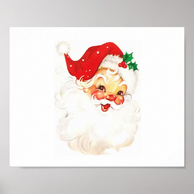 Vintage Santa Claus Illustration Poster (Front)