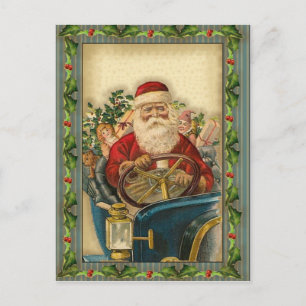 Vintage Santa Claus In Car: Postcards