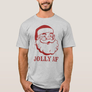 Vintage Santa Claus Jolly AF Funny Christmas T-Shirt