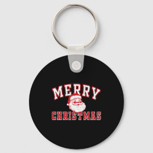 Vintage Santa Claus Merry Christmas Face Old For M Key Ring