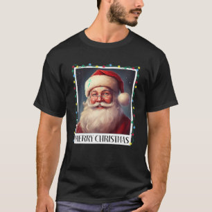 Vintage Santa Claus Merry Christmas Lights 2023 Fa T-Shirt