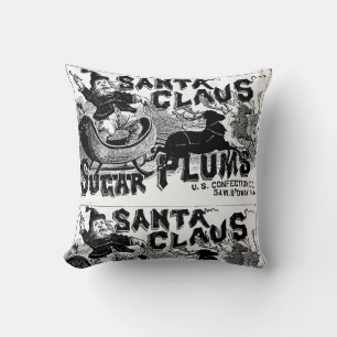 Vintage Santa Claus Merry Christmas Throw Pillow,  Cushion