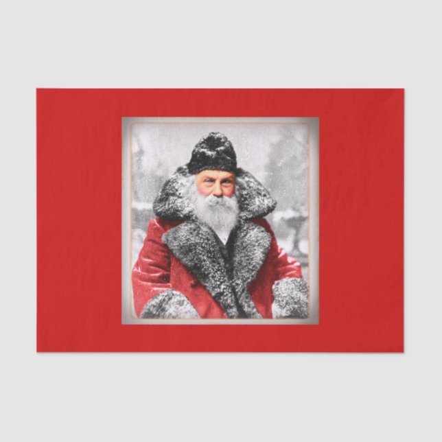 Vintage Santa Claus Photo Tissue Paper (Front)