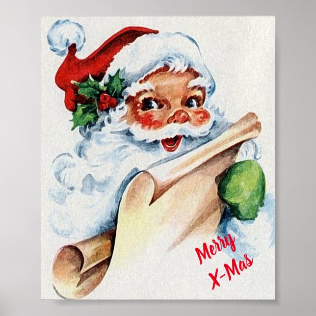 Vintage Santa Claus Poster (Front)