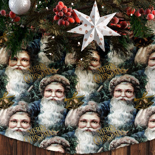 Vintage Santa Claus Red Christmas Tree Skirt