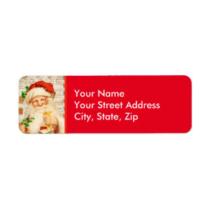 Vintage Santa Claus Return Address Mailing label Return Address Label