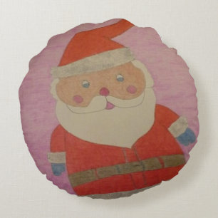 Vintage Santa Claus Round Cushion