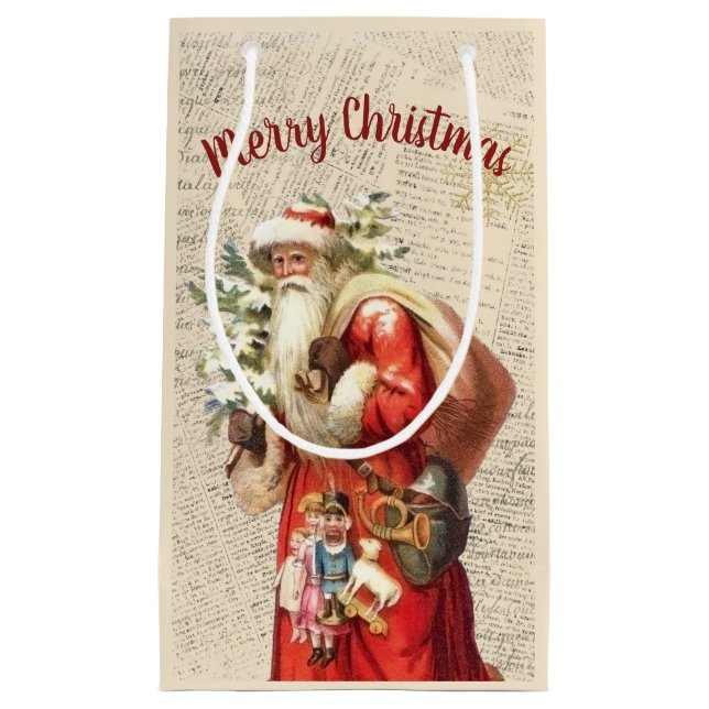Vintage Santa Claus Small Gift Bag (Front)