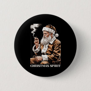 Vintage Santa Claus Smoking Cigarette Funny Christ 6 Cm Round Badge