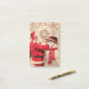 Vintage Santa Claus Snowman Christmas Festive Post-it Notes
