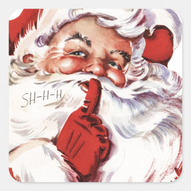 Vintage Santa Claus Square Sticker (Front)