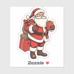 Vintage Santa Claus Sticker Classic Christmas