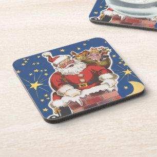 Vintage Santa Claus, Twas Night Before Christmas Coaster