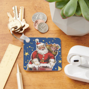 Vintage Santa Claus, Twas Night Before Christmas Key Ring