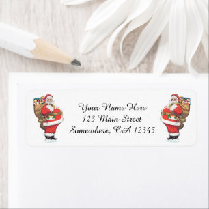 Vintage Santa Claus, Victorian Christmas die cut Return Address Label