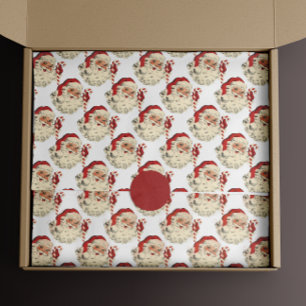 Vintage Santa Claus with Candy Cane. Tissue Paper