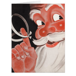 Vintage Santa Claus with Reminder String on Finger