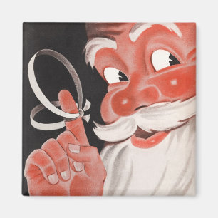 Vintage Santa Claus with Reminder String on Finger Magnet