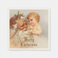 Vintage Santa Claus with Smiling Child