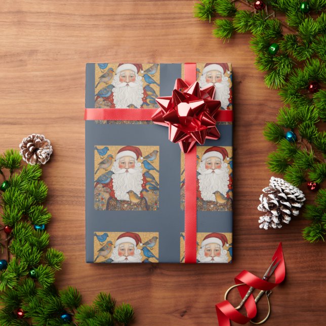 Vintage Santa Claus Wrapping Paper (Holiday Gift)