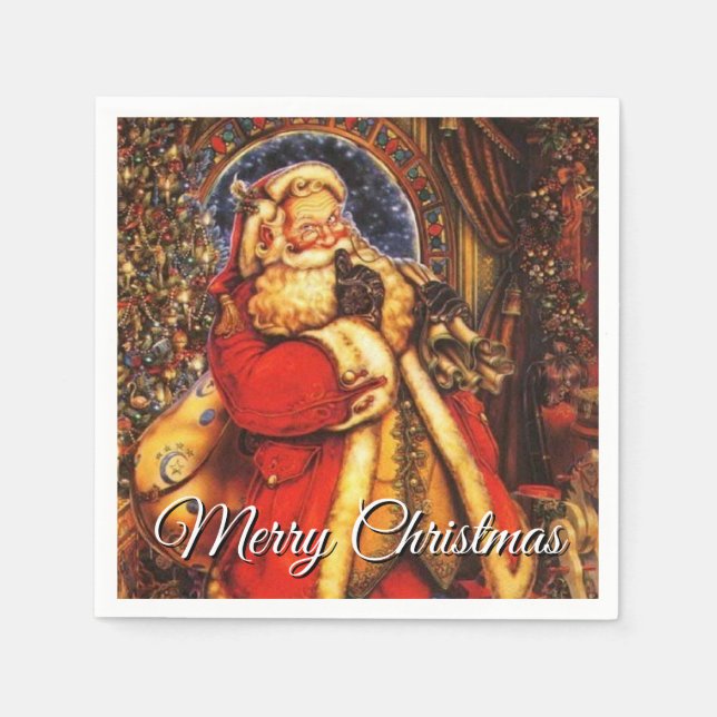 Vintage Santa Claus Your Greeting Napkin (Front)