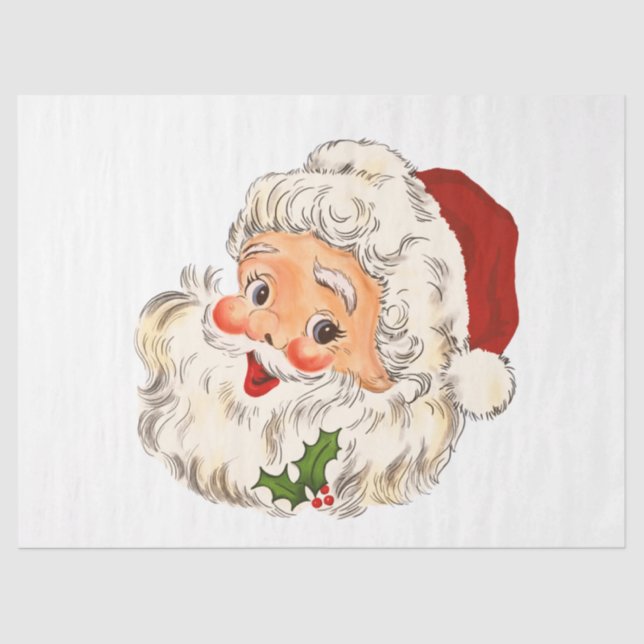 Vintage Santa Clause Christmas Decoupage St. Nick  Tissue Paper (Front)