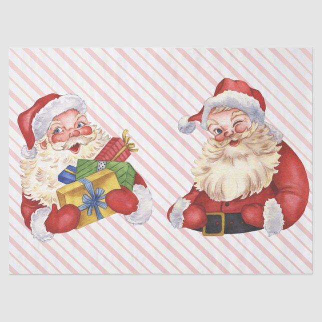 Vintage Santa Clause Christmas Decoupage Tissue Paper (Front)
