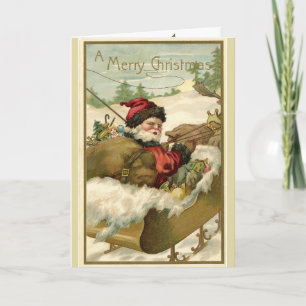 Vintage Santa Clause Christmas Greeting Invitation